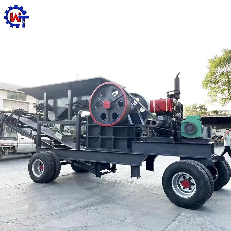 Linyi wante diesel engine type box crusher stone crusher machine