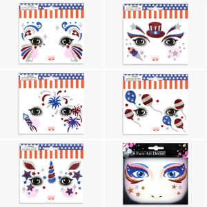 Pegatinas Faciales Cosméticas con Brillantina para Maquillaje de Escenario para la Celebración del Día de la Independencia Americana y el Día Nacional - Product Image 3