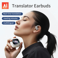Nouveaux Écouteurs AI LCD Ows Traduction Vocale Instantanée en Ligne, Écouteurs Traducteurs AI en Temps Réel, 144 Langues