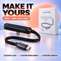 Câble de charge USB-C 240W pour gaming avec support de téléphone pliable PD3.1 5A E-Marker en nylon tressé – Vente en gros
