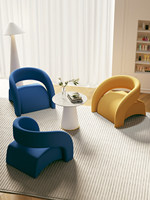 Fauteuil de luxe en velours à une place avec coussin rembourré en éponge pour magasins de vêtements, salons de beauté, salons, design japonais