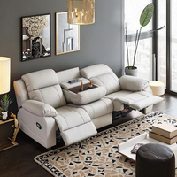 Canapé inclinable électrique de cinéma confortable et très demandé, ensemble de fauteuils en cuir et bois, canapé moderne pour salon, villa, sous-sol