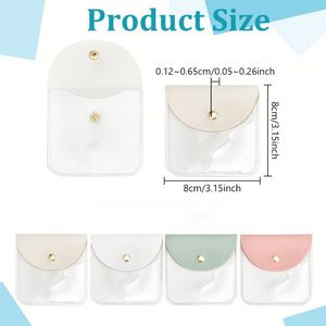Clear <b>Small</b> Pouches Square Pu Leather and Pvc Gift Travel Jewelry <b>Bags</b> for Ring Bracelet Necklace - Product Image 4