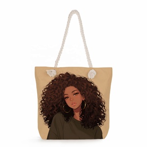 Clássico All-In-One Grande Capacidade Feminino Tote Saco De Praia Fabricantes New Black <span class=keywords><strong>Girl</strong></span> Impresso Bolsa De Ombro Eco-Friendly - Product Image 3