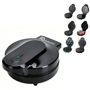 Anbolife Mini Gaufrier Électrique 4 Tranches Antiadhésif avec Thermostat Réglable et Bac à Graisse Amovible - Product Image 1