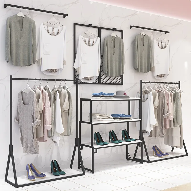 Personalizar tienda de ropa/pared ropa montados en rack percha/tienda de Ropa Decoración Para tienda de ropa