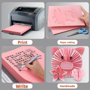Carta da Copia Rosa <span class=keywords><strong>A4</strong></span> in Polpa di Legno, Spessa e Colorata (80g), Biglietti da Visita Cinesi, Carta per Fai-da-Te, Origami e Ritagli di Carta - Product Image 3