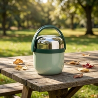 Boîte à lunch isotherme double couche avec poignée de transport, en acier inoxydable 304, pour aliments chauds, idéale pour étudiants et travailleurs