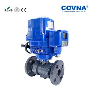 Vanne à boisseau sphérique motorisée antidéflagrante COVNA HK6Q-EX-P RS485 en UPVC à double union avec bride en PVC, garantie 90 jours - Product Image 5