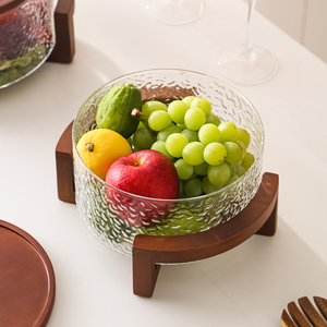 Bát trộn thủy tinh chất lượng cao, xuất xưởng trực tiếp, kích thước lớn, kèm nắp gỗ - Product Image 6