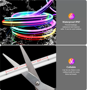 Tira de neón RGB de silicona flexible de 7x13 mm, DC12V, IP67, color de ensueño, paquete de 5 m para iluminación decorativa dinámica de bares, KTV y clubes. - Product Image 3