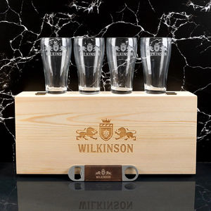 <span class=keywords><strong>Vasos</strong></span> Personalizados con Logotipo para Agua, Jugo, Cerveza, con Abrebotellas en Caja <span class=keywords><strong>de</strong></span> Madera para Regalo <span class=keywords><strong>de</strong></span> Cumpleaños, Boda o Fiesta - Product Image 2