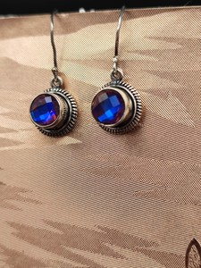 Boucles d'oreilles pendantes en argent sterling 925 avec pierre précieuse quartz de feu, pierre naturelle, faites à la main, bijoux personnalisés pour femmes et filles - Product Image 2