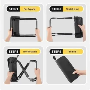 كرسي حديقة صغير خفيف الوزن معدني بالكامل بتصميم حديث للتخييم في الهواء الطلق - Product Image 4