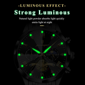 Reloj de Cuarzo para Hombre Poedagar 938, Cronógrafo, Resistente al Agua, Luminoso, de Lujo, en Acero Inoxidable - Product Image 4