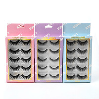 Sans cils Emballage de 5 paires de cils personnalisables Boîte en papier cartonné blanc coloré
