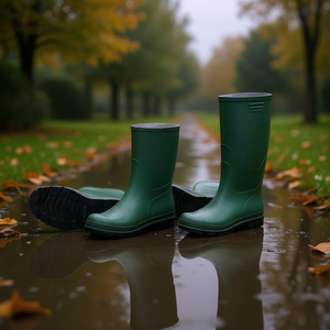 Botas de Lluvia de PVC Verde TTAKE con Suela Negra, Calzado de Seguridad, Talla Mediana, para Uso en Exteriores - Product Image 3