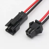 10 Pasang 2X15CM JST SM 2-Pin Kabel Konektor Kawat Jantan Kabel Pigtail Lampu Strip LED Lampu Pita Tembaga PVC IP68 Plug