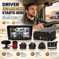 Système de caméra embarquée IA DMS ADAS BSD MDVR pour la surveillance du conducteur, caméras latérales et arrière et moniteur pour la sécurité des flottes de camions, bus et fourgonnettes