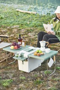 Fábrica al por mayor Picnic al aire libre Camping mesa plegable portátil + silla incubadora coche cubo de hielo comida congelador nevera - Product Image 6