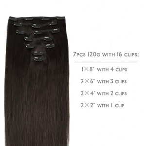 Extensiones de Cabello Humano Virgen Remy Ruso con Clip, Ondulado, de Alta Calidad, Sin Costuras, Doble Trama, 24 Pulgadas - Product Image 2