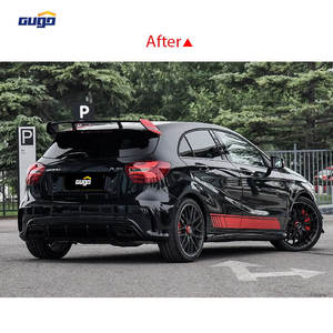 GUGO W176 Diffuseur arrière Embouts d'échappement pour A-CLASS <span class=keywords><strong>MERCEDES</strong></span>-BENZ 2013-2018 Kit de carrosserie de garniture de tuyau d'échappement Upgrade Compatible 2018 <span class=keywords><strong>A45</strong></span> Nouveau - Product Image 2