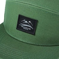 Topi Snapback 7 Panel dengan Patch Tenun Kustom, Topi Trucker Jaring 7 Panel