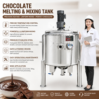 Machine de fusion de chocolat en acier inoxydable 100L 200L 300L 500L Réservoir de stockage de mélange Réservoir de conservation Réservoir de fusion de chocolat