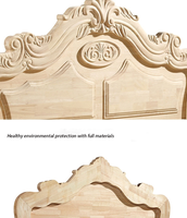 Lit en bois massif européen sculpté vintage, couleur noyer américain, luxe léger, avec coffre de rangement à levage pneumatique, robuste, garantie 3 ans