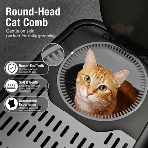 Poland Stock 51cm Enclosed <b>Cat</b> <b>Litter</b> Box with Integrated Self-Grooming Comb 180° Flip Lid EU Dropshipping - Product Image 5