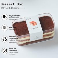 Boîte à Gâteau et Dessert Tiramisu Transparente Populaire 280/300 ml, Récipient d'Emballage Tiramisu de Haute Qualité, Boîte à Biscuits en Plastique Personnalisée
