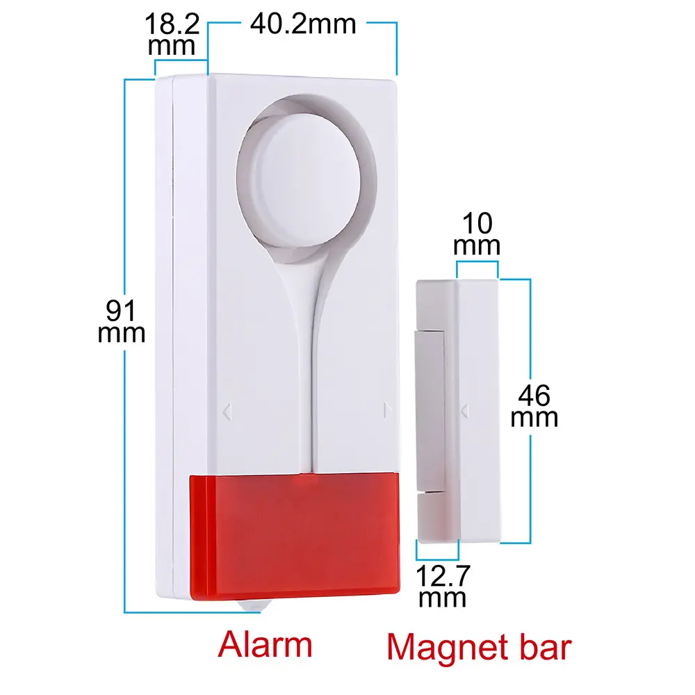באיכות גבוהה קול ואור אזעקה 108dB מעורר נפח מגנטי חיישן אלחוטי דלת חלון התראת