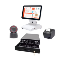 Caisse enregistreuse tactile 15 pouces, système POS tout-en-un, machine de point de vente, imprimante NFC, terminal POS Android, logiciel