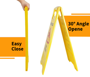 25 \ "x 12 \" nhựa màu đen trên màu vàng gấp dấu hiệu sàn thận trọng một khung cho người đi bộ khu vực cảnh báo giao thông dấu hiệu chậm lại - Product Image 5