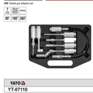 ชุดอะแดปเตอร์ปืนอัดจาระบี YATO 7 ชิ้น 90 180 360 องศา ทำจากเหล็ก สำหรับปืนอัดจาระบีแบบมือโยก รุ่น YT-07110 - Product Image 1