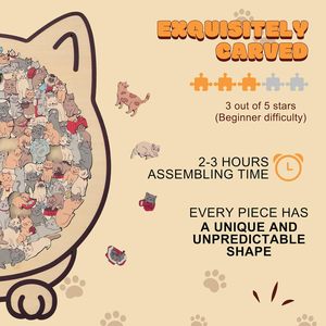 <span class=keywords><strong>Puzzle</strong></span> en <span class=keywords><strong>bois</strong></span> en forme de <span class=keywords><strong>chat</strong></span> coloré personnalisé de 135 pièces, <span class=keywords><strong>puzzle</strong></span> en <span class=keywords><strong>bois</strong></span> en forme de <span class=keywords><strong>chat</strong></span>, <span class=keywords><strong>puzzle</strong></span> en <span class=keywords><strong>bois</strong></span> en forme d'animal, cadeaux créatifs - Product Image 2