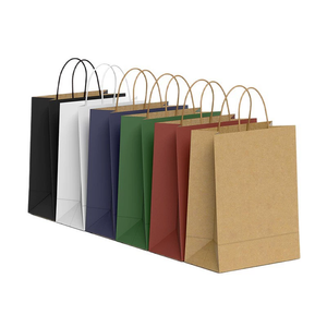 Custom Disposable Eco Friendly <b>Biodegradable</b> Recyclable Kraft <b>Paper</b> Bags Twisted Handle Printing Logo Brown Food Takeaway - Product Image 5