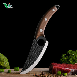 Couteau de chef serbe fait à la main de 6 pouces en acier au carbone forgé manche en palissandre cuisine ambidextre Camping Viking désossage abattage - Product Image 4