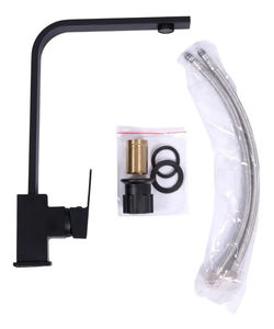 Grifo de Cocina Monomando de Agua Fría y Caliente con Diseño de Goma Negra Giratorio de 360 Grados para Fregaderos de Hotel y <span class=keywords><strong>Canillas</strong></span> de Cocina - Product Image 5