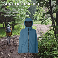 Veste légère à capuche en tissu rigide avec fermeture éclair Raine, bleu nuage, taille L, unisexe