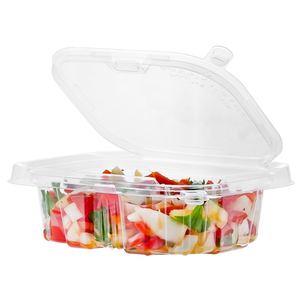 Emballage de restauration rapide de boîte à charnière en plastique de haute résistance de 12 oz pour sandwich et salade comportant des matériaux recyclés - Product Image 4