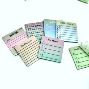 Bloc de Notas Multicolor Cuadrado para Listas de Tareas, Planificación Semanal, Tabla de Tiempo, Papel Translúcido Biodegradable, Papel de Calco, Notas Adhesivas - Product Image 2