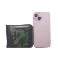 Dompet PU Cetak Kustom dengan Pola Kartun, Lapisan Kanvas, Desain Portabel untuk Pria dan Wanita
