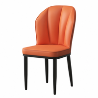 Chaise de salle à manger moderne en métal avec revêtement en cuir PU pour la maison, le bureau, l'appartement, l'hôtel, la salle de bain
