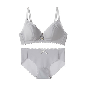 Conjunto <span class=keywords><strong>de</strong></span> sujetador sexy Diseño acolchado para chicas calientes Ropa interior <span class=keywords><strong>de</strong></span> punto Fotos Ropa interior sexy caliente - Product Image 4