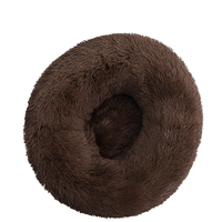 Nouvelle arrivée doux luxe peluche rose gris blanc coussin pour animaux de compagnie rond chat chien lit