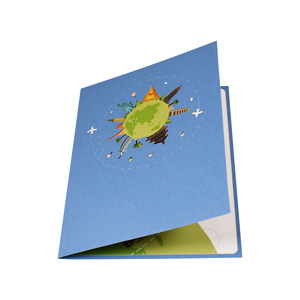 การ์ดอวยพรการเดินทางทำด้วยมือลาย3D รูปปั้นกระดาษป๊อปอัพสุดสร้างสรรค์สำหรับการเกษียณอายุครบรอบ<span class=keywords><strong>ของ</strong></span>ที่ระลึกจากโรงแรมและตัวแทนการท่องเที่ยว - Product Image 4