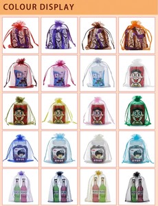 Ready Stock Wholesale Gold <strong>Foil</strong> Organza Sheer <strong>Mesh</strong> Drawstring Tassels Customizable Gift Bags Jewelry Packaging Wedding Christmas - Product Image 4