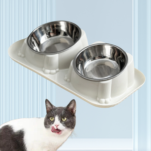 Double <span class=keywords><strong>Dog</strong></span> Água e Comida Tigelas Tigelas de aço inoxidável com resina antiderrapante Estação Pet Alimentador Tigelas para Cachorro Médio Cães Gatos - Product Image 1