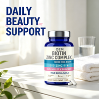 Tablet Kompleks Biotin Seng 10000 Mcg Biotin Dengan Millet & Bilberry untuk Mendukung Kesehatan Rambut, Kulit & Kuku Tablet Biotin Kompleks